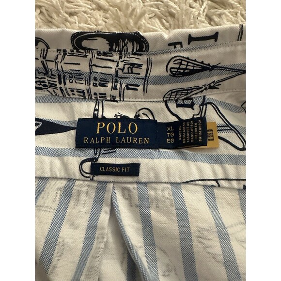 Polo Ralph Lauren Pennant  Flag Classic Graphic Short Sleeve Oxford Shirt Men XL - Picture 3 of 6